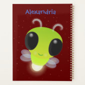 Niedliches Glow Bug Firefrefly Cartoon Illustratio Planer (Rückseite)