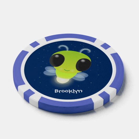 Niedliches Glow Bug Firefrefly Cartoon Illustratio Pokerchips (Einzeln)