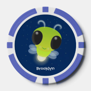 Niedliches Glow Bug Firefrefly Cartoon Illustratio Pokerchips