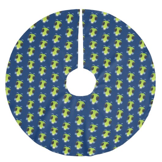 Niedliches Glow Bug Firefrefly Cartoon Illustratio Polyester Weihnachtsbaumdecke (Vorderseite)