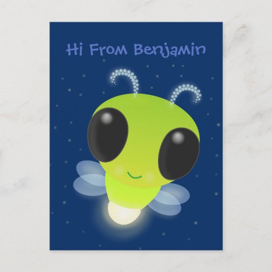Niedliches Glow Bug Firefrefly Cartoon Illustratio Postkarte (Vorderseite)