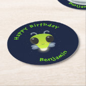 Niedliches Glow Bug Firefrefly Cartoon Illustratio Runder Pappuntersetzer (Angewinkelt)