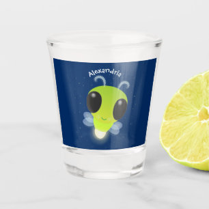 Niedliches Glow Bug Firefrefly Cartoon Illustratio Schnapsglas