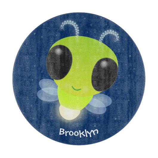Niedliches Glow Bug Firefrefly Cartoon Illustratio Schneidebrett (Vorderseite)
