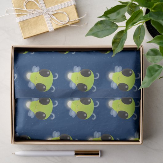 Niedliches Glow Bug Firefrefly Cartoon Illustratio Seidenpapier (Geschenk)