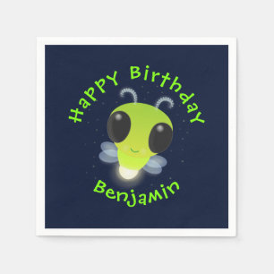Niedliches Glow Bug Firefrefly Cartoon Illustratio Serviette