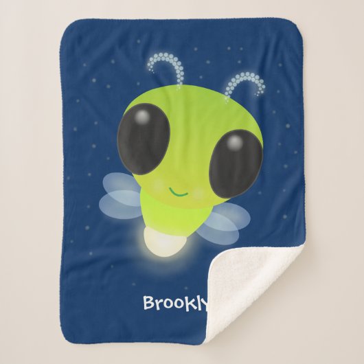 Niedliches Glow Bug Firefrefly Cartoon Illustratio Sherpadecke (Vorderseite)