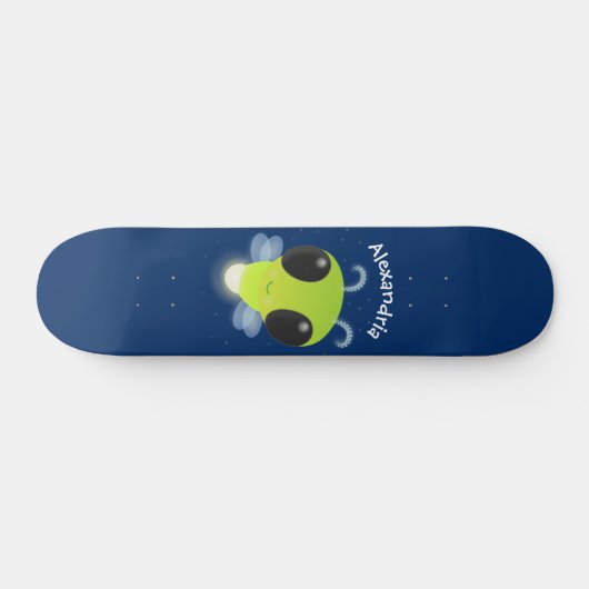Niedliches Glow Bug Firefrefly Cartoon Illustratio Skateboard (Horizontal)