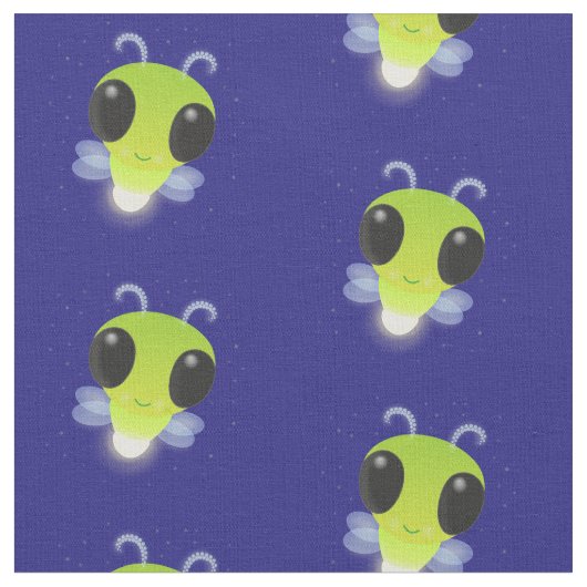 Niedliches Glow Bug Firefrefly Cartoon Illustratio Stoff (Nahaufnahme)