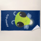 Niedliches Glow Bug Firefrefly Cartoon Illustratio Strandtuch (Vorderseite)