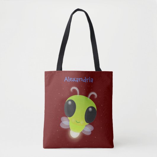 Niedliches Glow Bug Firefrefly Cartoon Illustratio Tasche (Vorderseite)