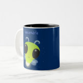 Niedliches Glow Bug Firefrefly Cartoon Illustratio Zweifarbige Tasse (Vorderseite Links)