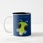 Niedliches Glow Bug Firefrefly Cartoon Illustratio Zweifarbige Tasse (Links)