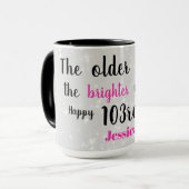 Niedliches Glück 103. Geburtstag Tasse (Vorderseite Links)