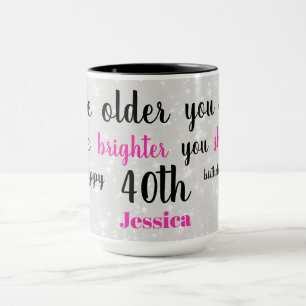Niedliches Glück 40. Geburtstag Tasse