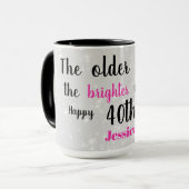 Niedliches Glück 40. Geburtstag Tasse (Vorderseite Links)