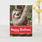 Niedliches Glück bei Slothmas mit Sloth in Tree Karte (Gelbe Blume)