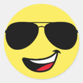 Niedliches Glück, Brille & Aviator, Spaß Runder Aufkleber (Vorderseite)