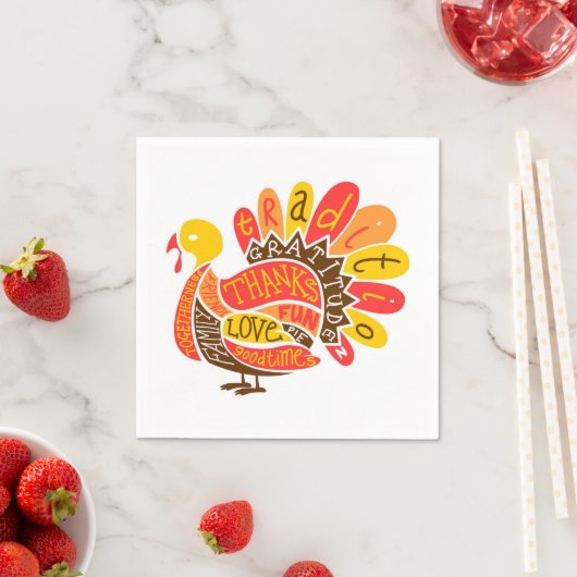 Niedliches Glück Danksagend Türkei Dank Zitate Pap Serviette (Beispiel)