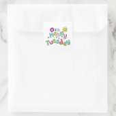 Niedliches Glück Dienstag Woche Grußwort Quadratischer Aufkleber (Tasche)
