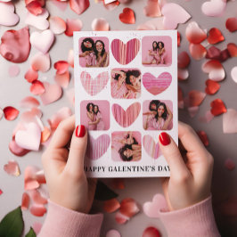 Niedliches Glück Galentine Rosa Herz & Foto Feiertagskarte