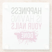 Niedliches Glück hat Ihre getanen Nägel Glasuntersetzer (Rückseite)