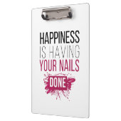 Niedliches Glück hat Ihre getanen Nägel Klemmbrett (Links)