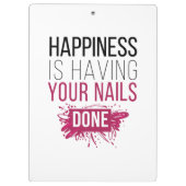 Niedliches Glück hat Ihre getanen Nägel Klemmbrett (Rückseite)