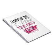 Niedliches Glück hat Ihre getanen Nägel Notizblock (Rechte Seite)