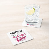 Niedliches Glück hat Ihre getanen Nägel Rechteckiger Pappuntersetzer (Vor Ort)