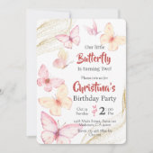 Niedliches Glück im Butterfly-Thema, modern 2. Geb Einladung (Vorderseite)