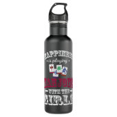 Niedliches Glück ist Mahjong mit den Mädchen Edelstahlflasche (Vorderseite)