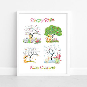 Niedliches Glück mit 4 Seasons Baby Kinderzimmer P Poster