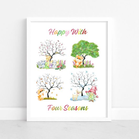 Niedliches Glück mit 4 Seasons Baby Kinderzimmer P Poster