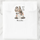 Niedliches Glück - Neujahr Runder Aufkleber (Tasche)
