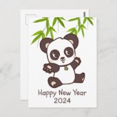 Niedliches Glück Panda Bamboo Neues Jahr Postkarte (Vorne/Hinten)
