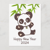 Niedliches Glück Panda Bamboo Neues Jahr Postkarte (Vorderseite)