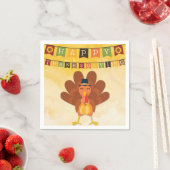 Niedliches Glück Thanksgiving Türkei Serviette (Beispiel)