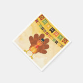 Niedliches Glück Thanksgiving Türkei Serviette (Ecke)