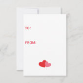 Niedliches Glück Valentinstag Rotes Monster Valent Mitteilungskarte (Rückseite)