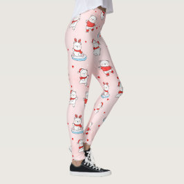 Niedliches Glück Weihnachten Polar Bär Nahtlose Mu Leggings