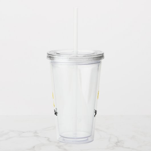 Niedliches glückliches Bananenmonogramm Acryltrinkbecher (Rechts)