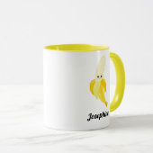 Niedliches glückliches Bananenmonogramm Tasse (VorderseiteRechts)