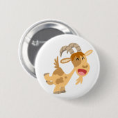 Niedliches glückliches Cartoon-Ziege Buton Button (Vorne & Hinten)