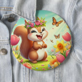 Niedliches, glückliches Eichhörnchen Button (Beispiel)