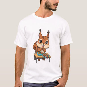 Niedliches glückliches Eichhörnchen isst Mittagess T-Shirt