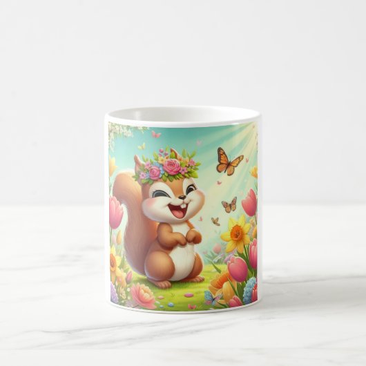 Niedliches, glückliches Eichhörnchen Kaffeetasse (Mittel)
