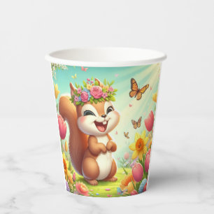 Niedliches, glückliches Eichhörnchen Pappbecher