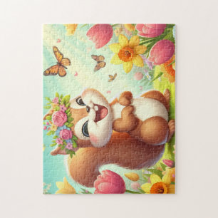 Niedliches, glückliches Eichhörnchen Puzzle