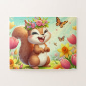 Niedliches, glückliches Eichhörnchen Puzzle (Horizontal)